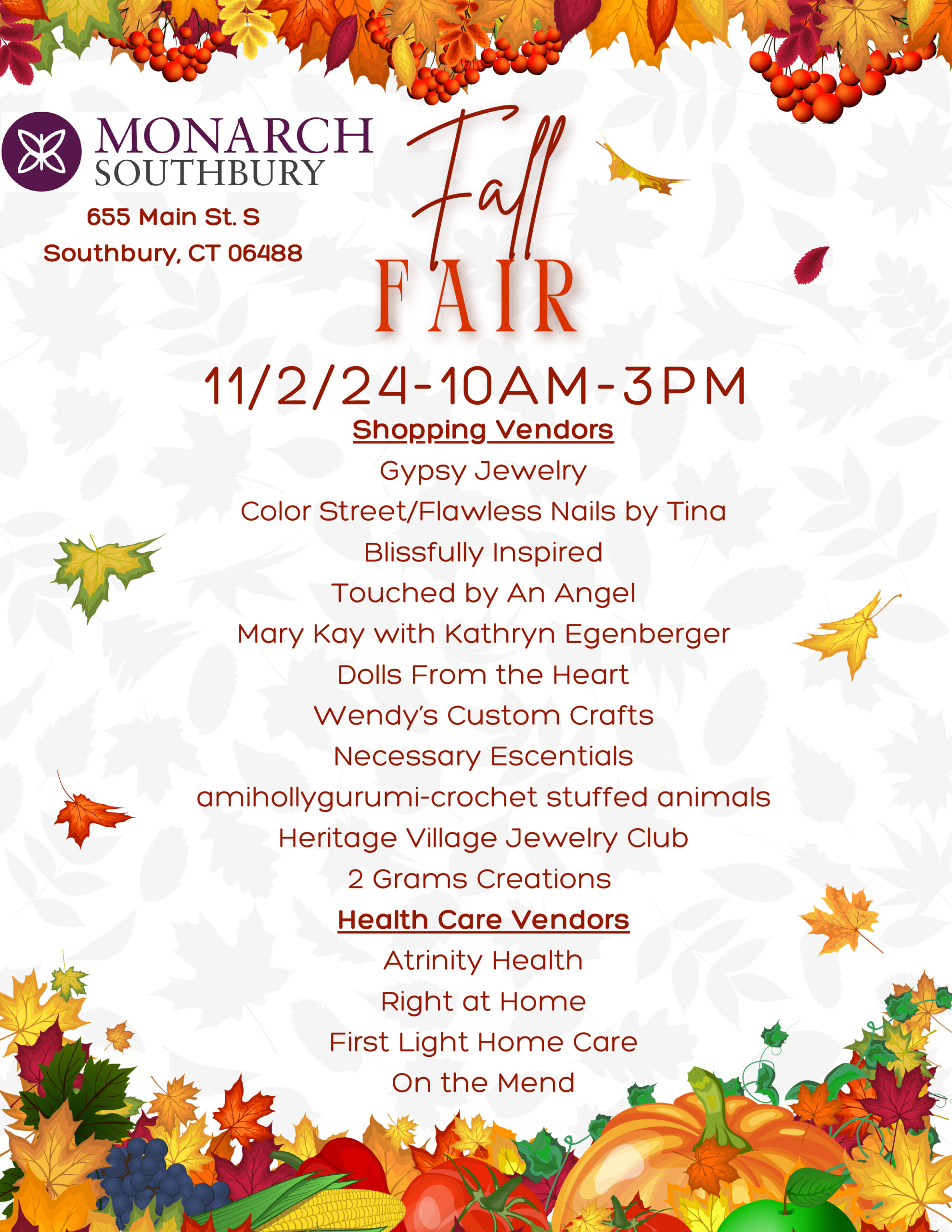 Ornage And White Illustrated Fall Season Festival Invitation Fly